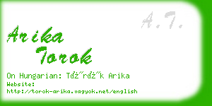 arika torok business card